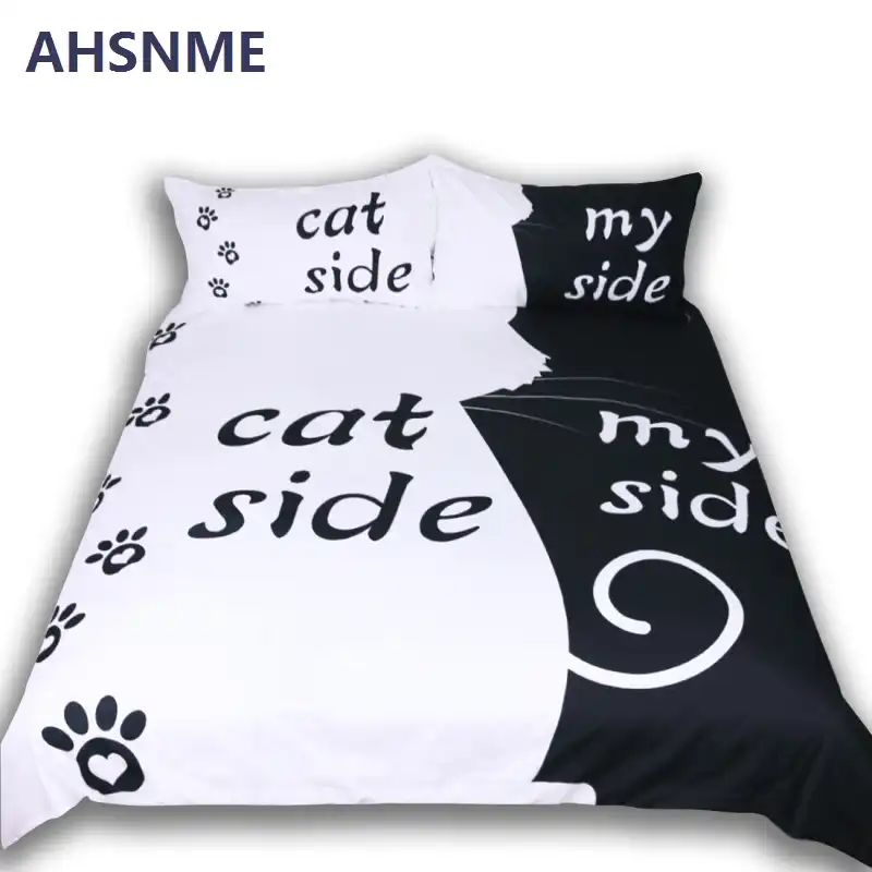 Ahsnme 3pcs Couple Black And White Simple Cat Side Bohemian