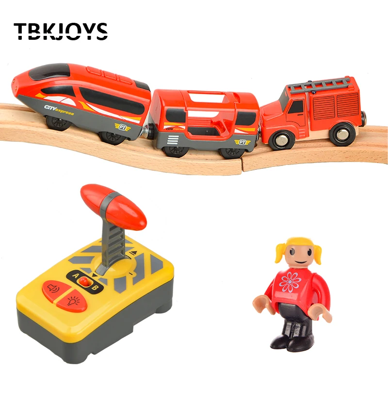 Electric High-speed Rail Remote Control Train Toy Compatible With Wooden p Q