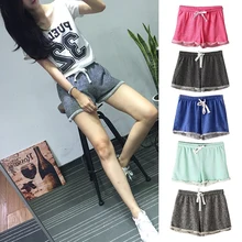 Летние женские шорты, эластичная талия, туника, шнурок, элегантные пляжные шорты с карманами, шорты для фитнеса, тренировки, повседневные брендовые шорты