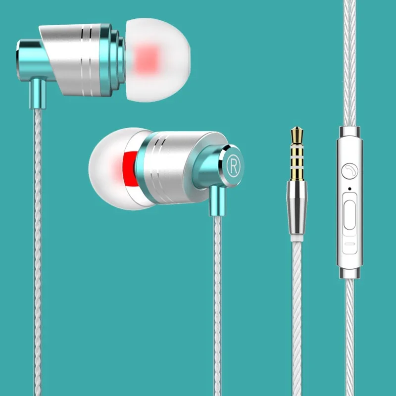 

PTM Earbuds Earphone with Mic Volume Control Sport Music Headphones 3.5mm Bass Stereo Headset for Huawei Samsung fone de ouvido