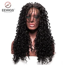 Kinky Curly Synthetic Lace Front Wig with Baby Hair for Black Women Heat Resistant Fiber Wigs with Natural Hairline Afro Wigs