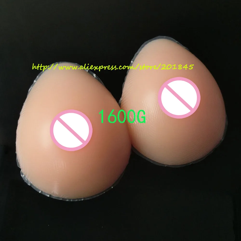 

Tear Drop Shape 1600g/Pair Fake Silicone Breast Forms Artificial Boobs Ehancer Realistic Touch Feel For Crossdresser