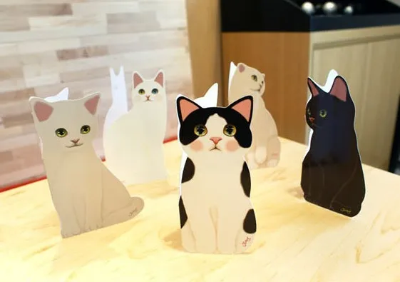 

Hot 12 Pcs Lovely Cat decoupage Creative 3D Greeting Gift Cards wedding invitations mother's day party invitations with envelope
