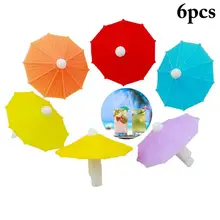 Silicone Party Umbrella Wine Glass Marker Charms 6pcs Drinking Buddy Cup Identification Cup Identifier Cup Label Tag Sign Mark