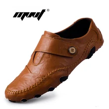 Moda Estilo Británico de Los Hombres Causales Zapatos Slip On de Cuero Genuino Hombres Zapatos de Alta Calidad Zapatos Al Aire Libre Zapatos Hombre