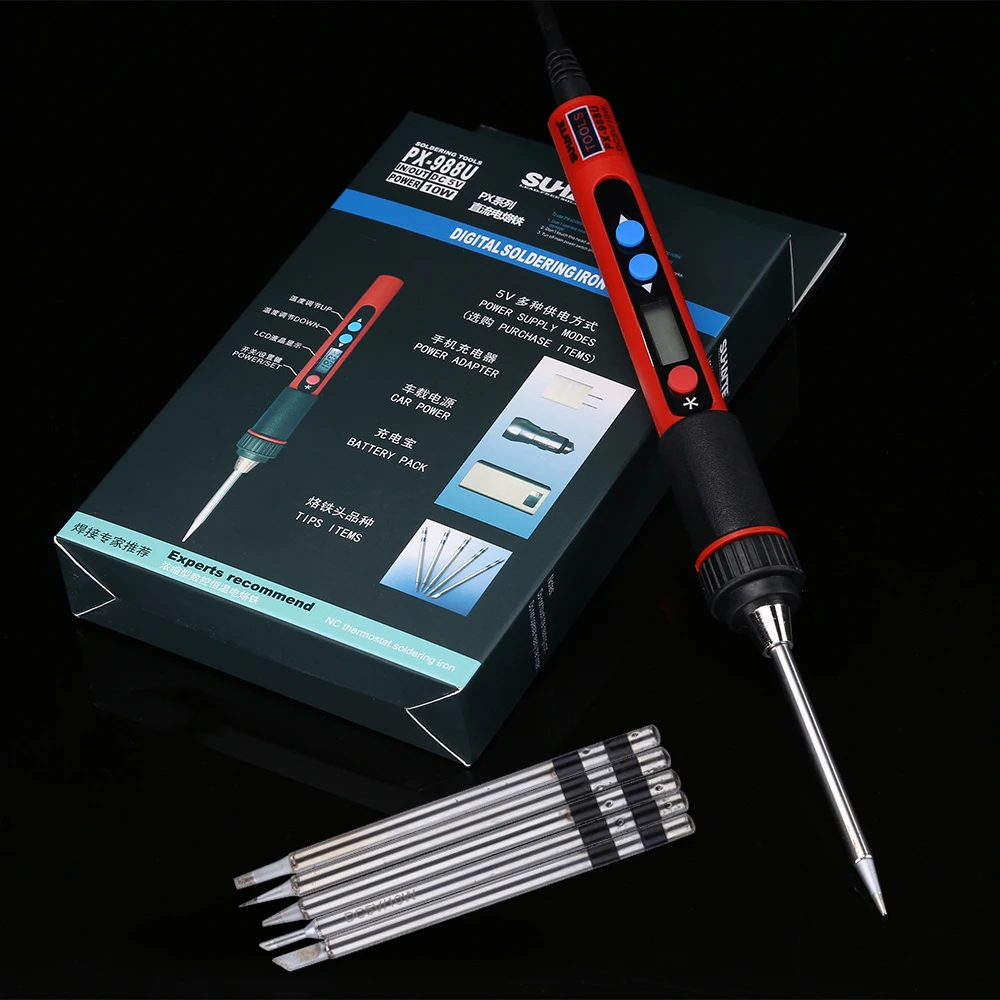 Electric Soldering Iron USB Soldering Iron Digital Thermostat Lead‑Free Hand Power Tool Set Adjustable Temperature