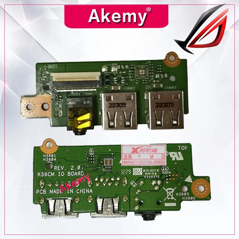 Akemy оригинал для For Asus K56C K56CA K56CM Usb аудио Плата IO работает | Компьютеры и офис