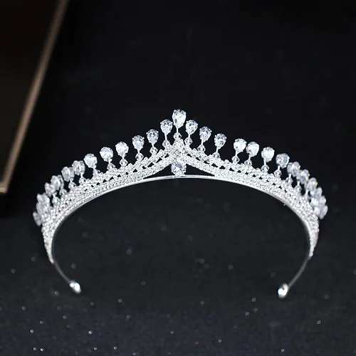 Роскошная женская корона принцессы ободок Кристалл Стразы тиара и корона лента для волос ювелирные изделия серебро свадебные аксессуары для волос - Окраска металла: Silver