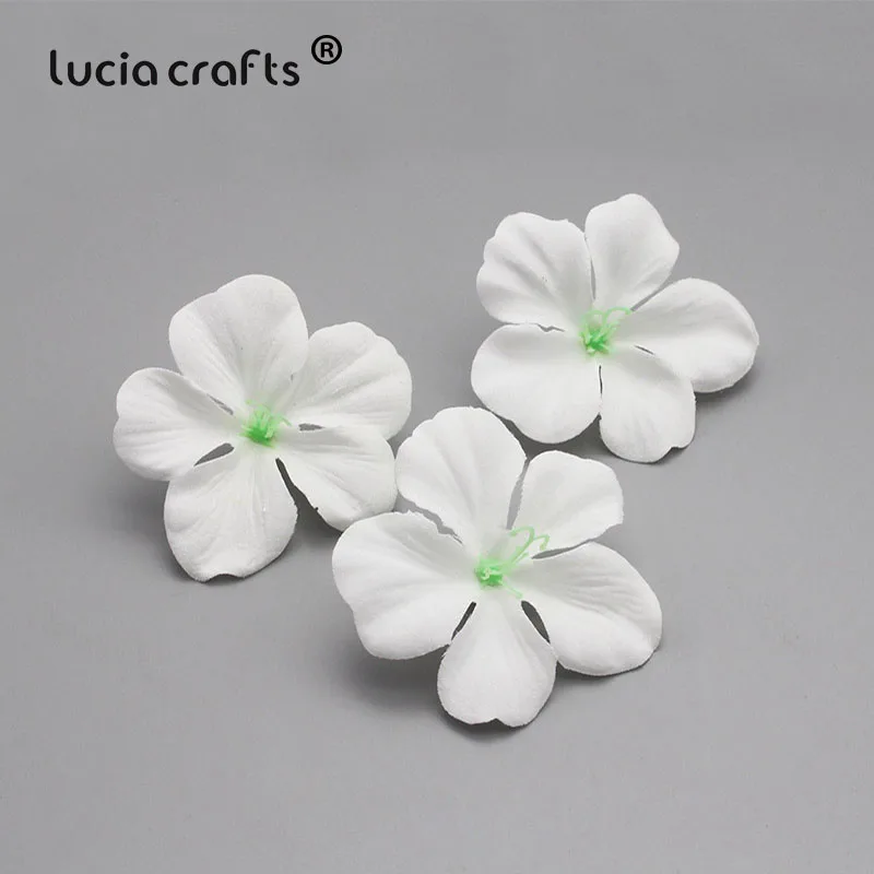 Lucia crafts, 50 шт., около 5,5 см, искусственный цветок, голова, свадьба, вечеринка, домашнее рукоделие декоративный материал, венок, ремесло A1007