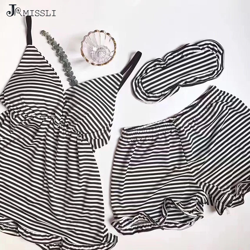 Домашняя одежда для женщин, комплекты одежды для сна с шортами, летняя ...