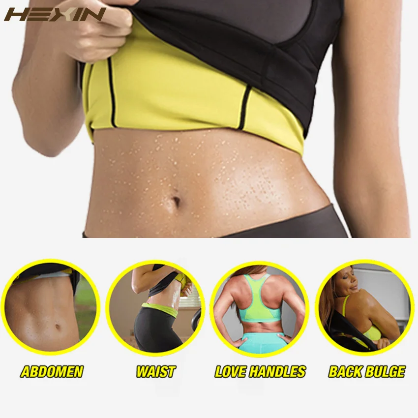 HEXIN неопреновый жилет для тренировок по талии, Fajas Sweat Body Shaper, Корректирующее белье для похудения, майка, корсет для занятий спортом, подгрудная Талия 6XL