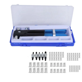 

86pcs Riveter Nut Gun Set M3 M4 M5 M6 M7 M8 Manual Threaded Nut Hand Tool Set Stainless Steel Nuts Metric Thread For Screws