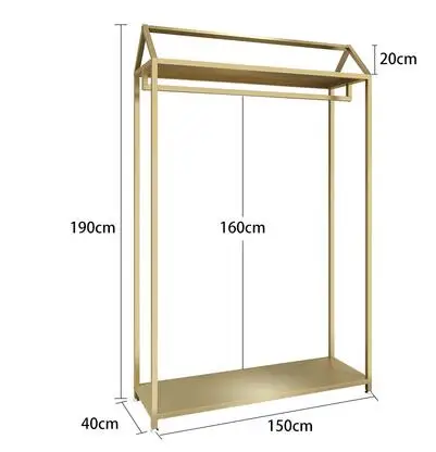 Золотая витрина для магазина одежды, напольная вешалка для детской одежды, полка для магазина женской одежды, дизайн украшения - Цвет: 02