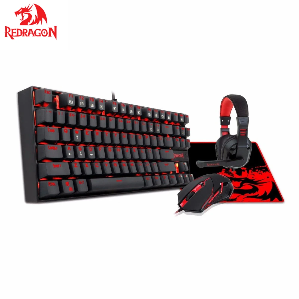 winkel Rond en rond Bedenk Redragon Combo Mechanische Gaming Toetsenbord Muis En Muismat Pc Gaming  Headset Met Microfoon Led Backlit 87 Key Toetsenbord K552|Toetsenbord-/muissets|  - AliExpress