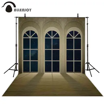 

Allenjoy photography background fairytale palace window starry sky backdrop photo studio photoshoot prop fabric custom