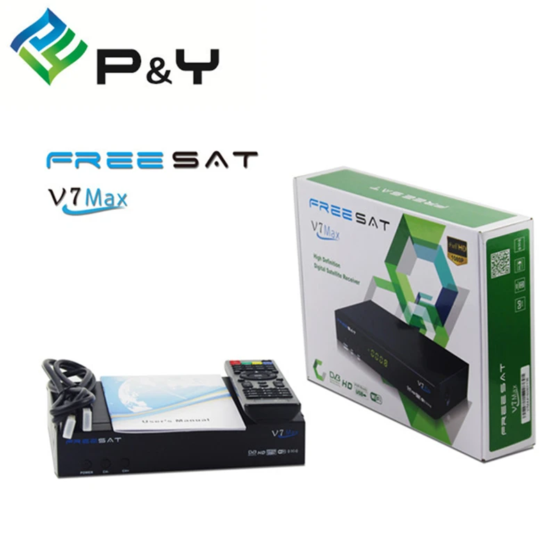 1080 P Full HD freesat V7 Max рецепторов DVB-S2 Спутниковые антенны powervu Biss ключ Поддержка CCcam с USB