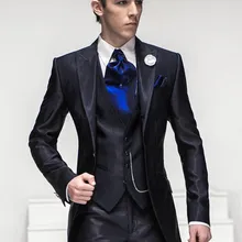 Высокое качество привлекательные на заказ TERNO masculino(куртка+ брюки+ жилет+ галстук) 4 шт. формальная Мода Тонкий с острым лацканом одна кнопка фрак