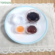 50 шт. чашки для соуса одноразовые пластиковые прозрачные чашки для соуса Chutney коробки с крышкой еда на вынос чашки