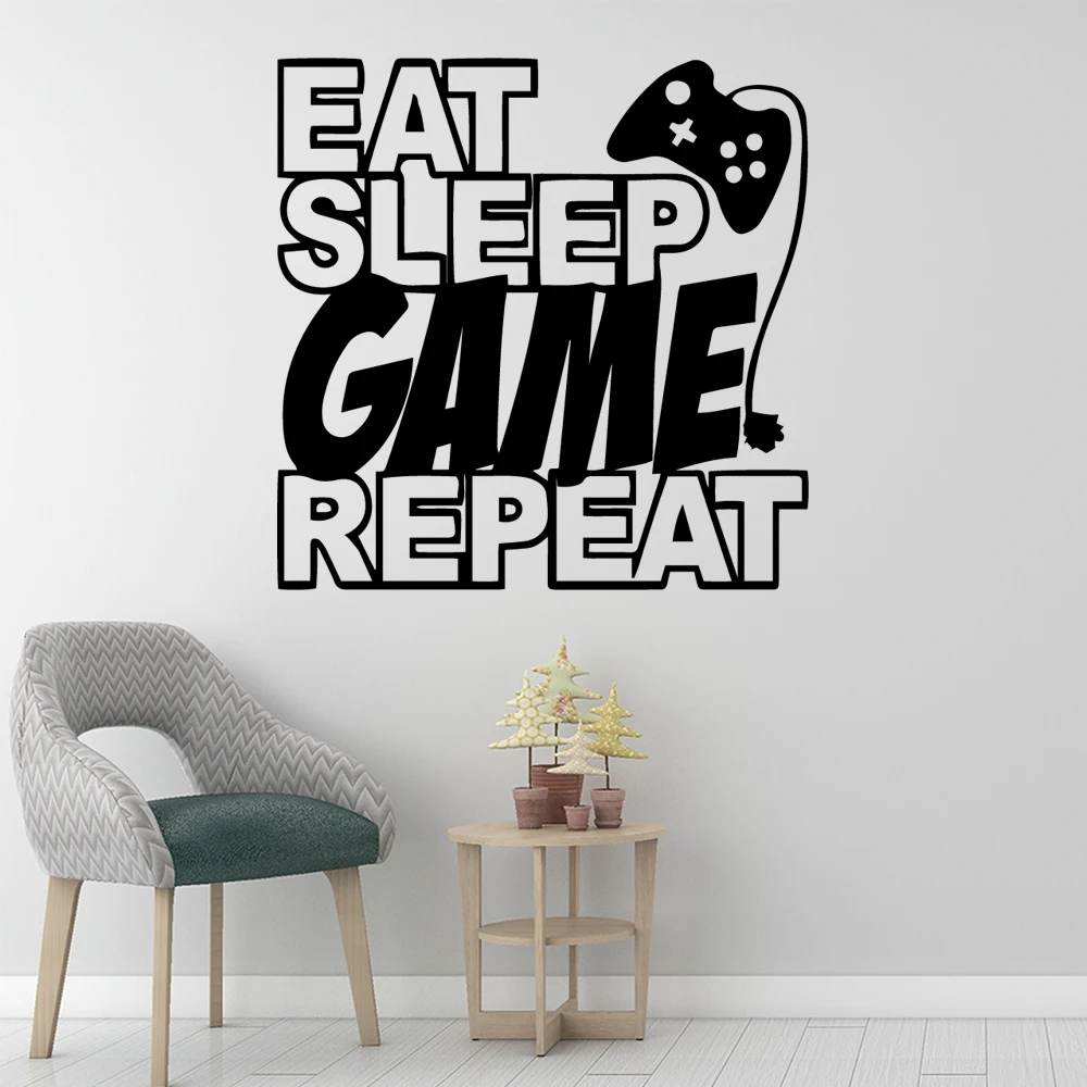 

American-Style Eat Sleep Game Stickers Home Decoration Nordic Style Home Decoration Kids Room Nature Decor removable mural