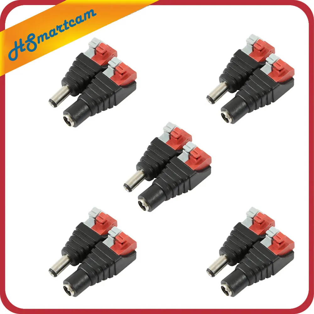 

5x Male+ 5x Female 2.1x5.5mm DC Power Plug Jack Adapter Wire Connector for CCTV