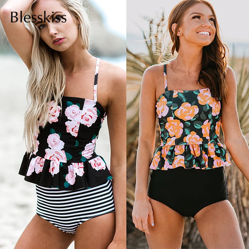 High Waist Swimsuit Bikini Women Plus Size Swimwear 2019 ...