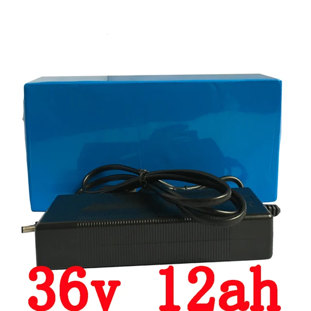 Cheap Rechargeable 36V 12AH Electric Bike battery 36V 500W Lithium ion Bike Battery with PVC case 15A BMS 42V 2A charger Free shipping