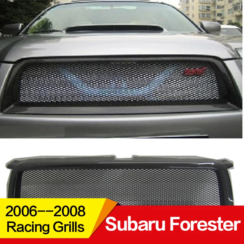 

Use for Subaru Forester Racing Grills 2006 07 08 Year carbon fibre Refitt Front Center Racing Grille Cover Accessories