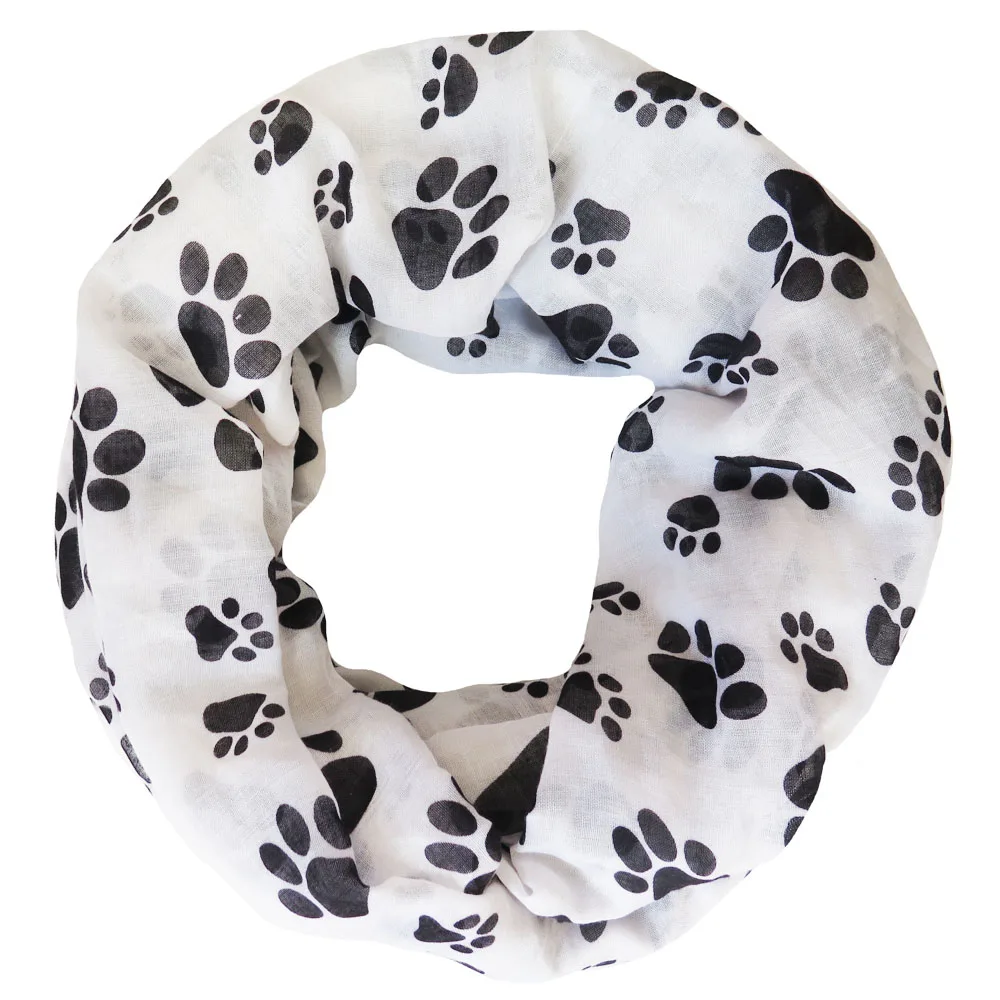 

Cute Dog Cat Paws Footprints Print Infinity Loop Tube Scarf Soft Lightweight