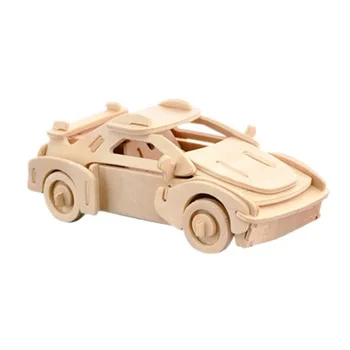 

1PC 3D Three-dimensional Simulation Wooden Portable 3D Puzzles Puzzle Car Model Hand-assembled Toys for Children Education Gifts