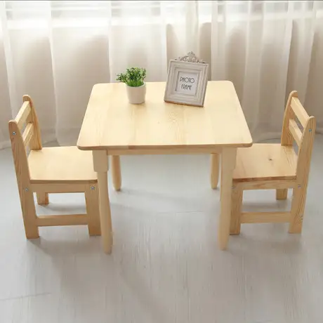 Children Furniture Sets One Desk Two Chairs Sets Pine Solid Wood