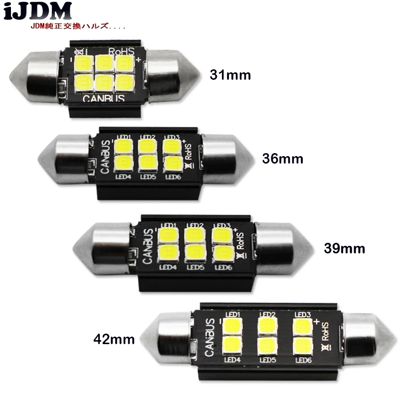 IJDM высокое качество C5W C10W светодиодный 31/36/39/41 мм CANBUS автомобиль гирлянда светильник авто Интерьер Купол Лампа для чтения белый 12V 24V