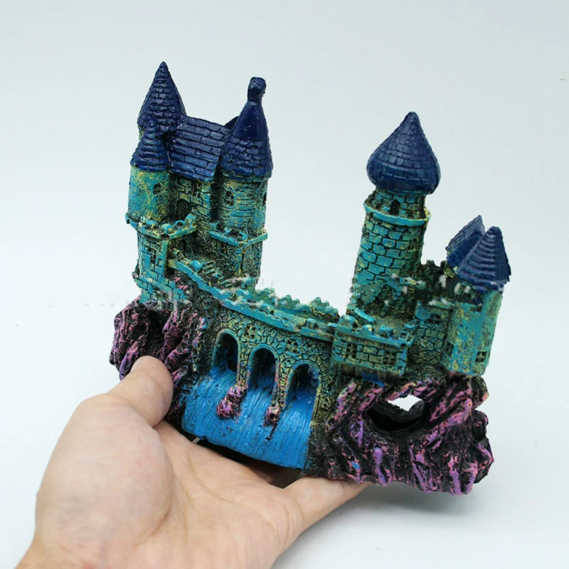 Beautiful Aquarium Decoration Ornament Ancient Castle Resin Background For Fish Tank Aquarium Accessories Live Fish Hide House6