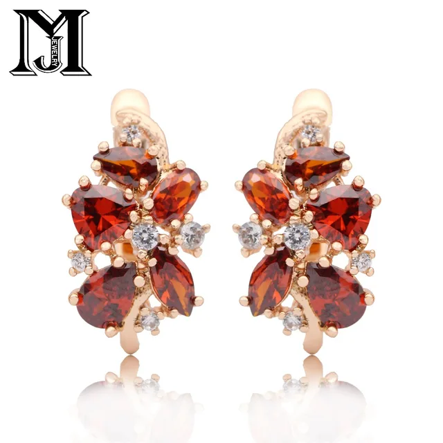 Jiamu 585 Rose Gold Multi Colored Natural Cubic Zirconia Long Jiamu 585 Rose Gold Multi Colored Natural Cubic Zirconia Long Earrings Ru Hot Exclusive Design Jewelry Women Luxury