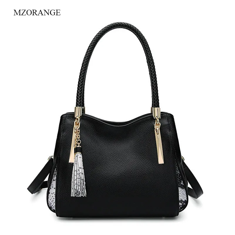 

High Quality Fashion Serpentine Patchwork Shoulder Bag Women Tote Bag Handbag Designer Genuine Leather Crossbody Lady Handbag