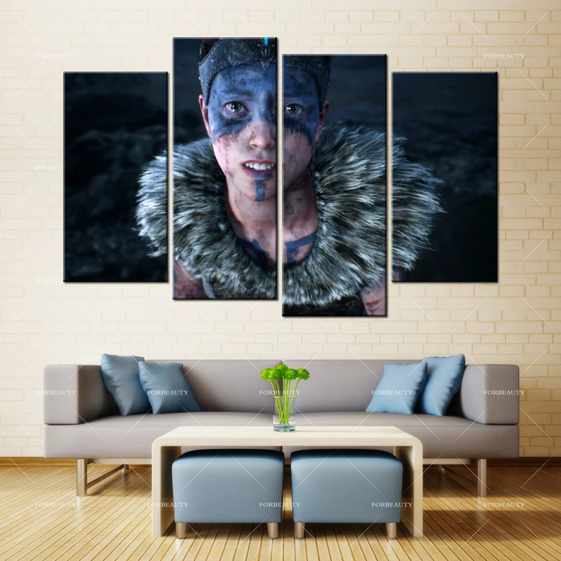 ForBeauty Картина на холсте настенная живопись hellblade_senuas_sacrifty рисунок брызгами водостойкие чернила домашний декор