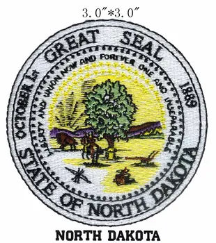 

North Dakota State Seal embroidery patch 3" wide shipping/intended image/sufficient stitches/official business logo