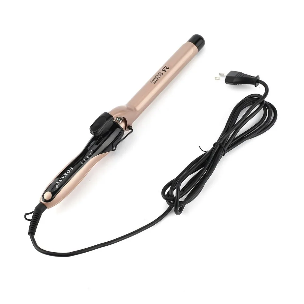 SOKANY Electric Curling Iron 25 Diameter Ceramic Spraying PTC Heating Rotate Tail With Indicator