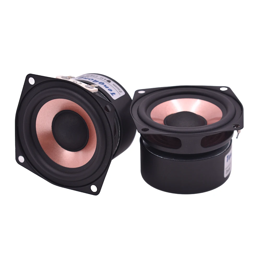 Tenghong 2pcs 2.5 Inch HIFI Audio Speaker 4/8Ohm 8-15W Full Range Desktop High Sensitivity Bass Midrange Treble Loudspeaker DIY