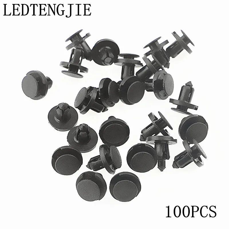 LEDTENGJIE 100 шт. черные пластиковые автомобильные крепежные заклепки клипсы для