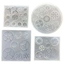 4 упаковки силиконовые смолы ювелирные изделия для изготовления ювелирных изделий Уникальный Панк шестеренка часы в виде рулевого колеса