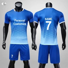 Настроить взрослый/Дети дышащий футбольный набор футбол форменная одежда костюм для мальчиков Futsal наборы DIY печать универсальная мужская Спортивная футболка