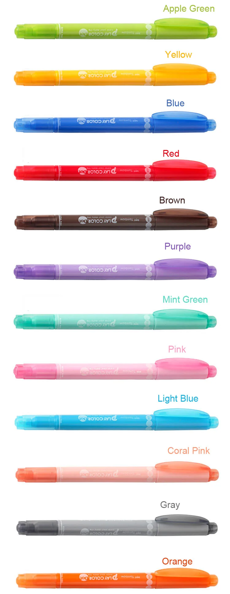 Tombow Play color Dot двухсторонний водный цветной маркер для жирных и Fineliner наконечников 0,3 точное написание цвета ing Bullet Journal