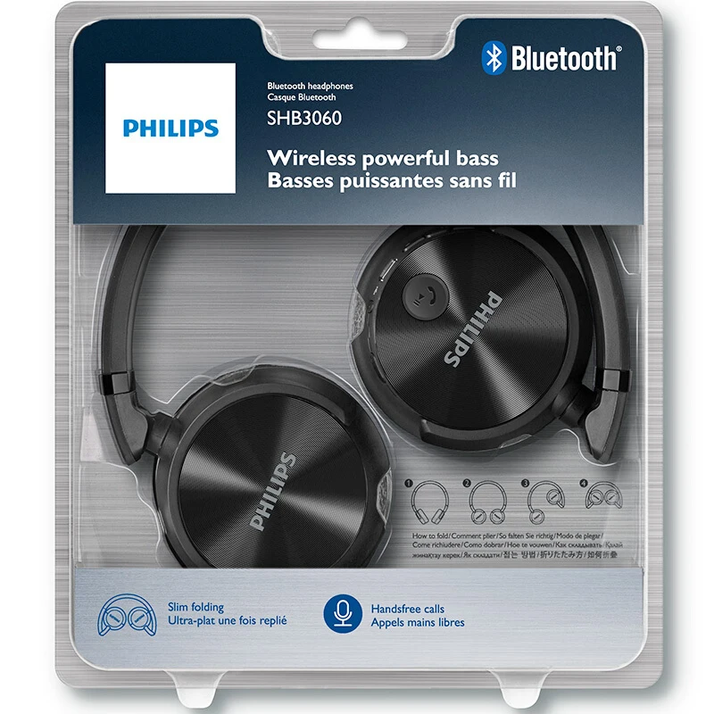 Philips Bluetooth наушники SHB3060 беспроводная гарнитура с микро USB литиевая головная