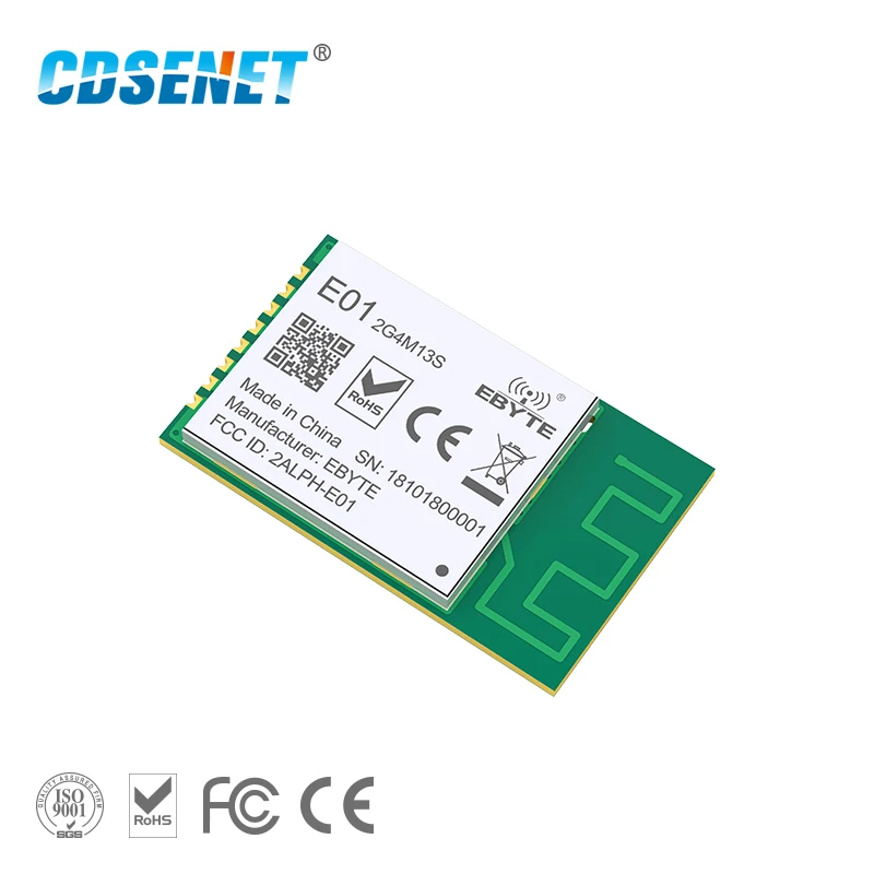 

nRF24L01P 2.4GHz 20mW E01-2G4M13S SPI Transceiver 13dBm SMD PCB Antenna nRF24L01 PA LNA Transmitter Receiver