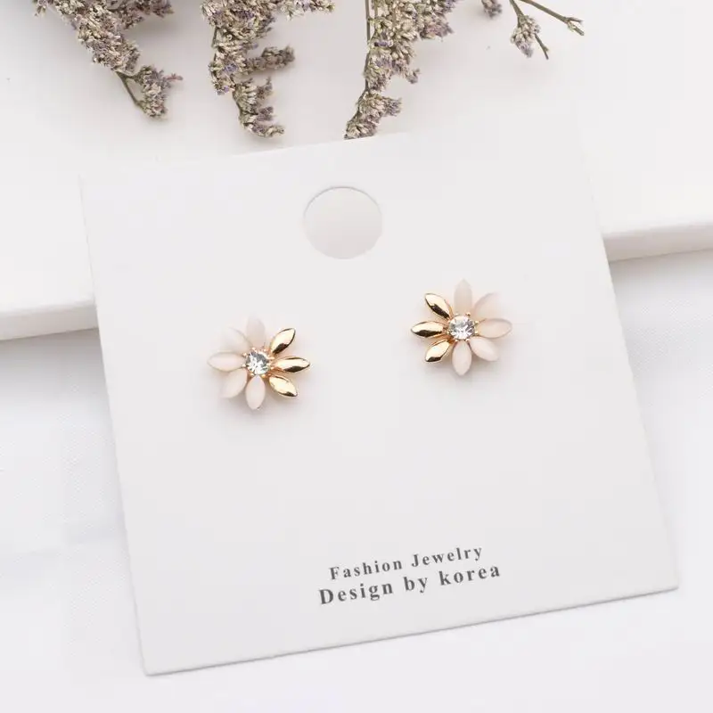 MENGJIQIAO Япония корейский тренд опал камень цветок серьги гвоздики для женщин Мода Bijoux Прекрасные животные Oorbellen подарки - Окраска металла: E