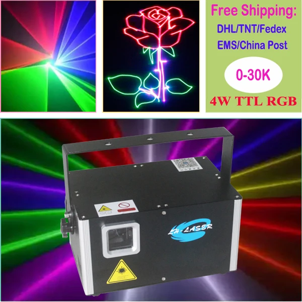 

New SD Card RGB ILDA stage DJ multi Color 4W animation text laser lights