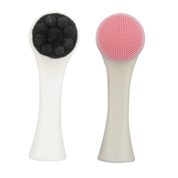 

Double Side Facial Cleanser Brush Portable Face Cleaning Massager Washing Brush Skin Beauty Care Tool