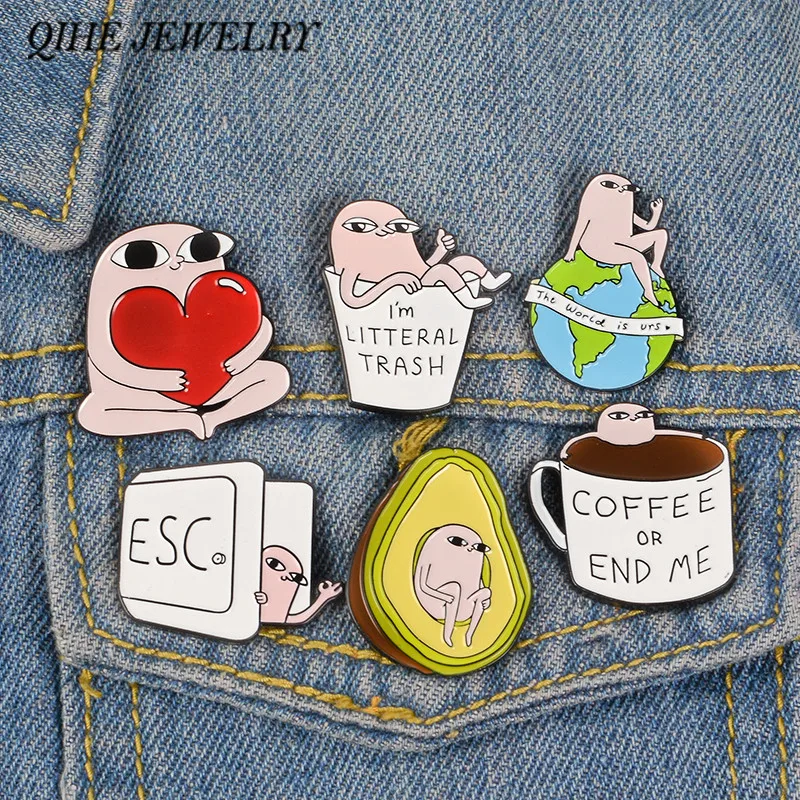 Ketnipz Meme Collection Enamel pins Lazy Depressed Demotivation Quote