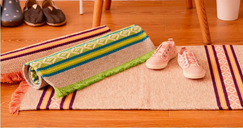 Современный хлопок ручной работы 45x70 см плетение волна полоса красочные ковры кухня маленький дверной коврик коврики подарок
