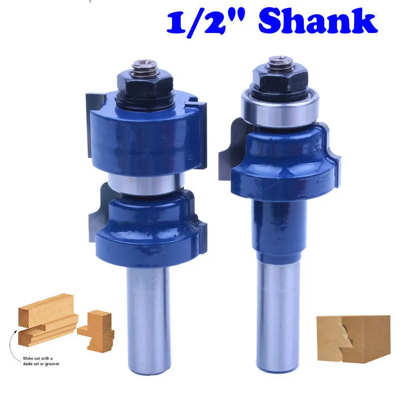 2 Bit Window Sash/ Glass Door Router Bit Set 1/2" Shank Door Knife